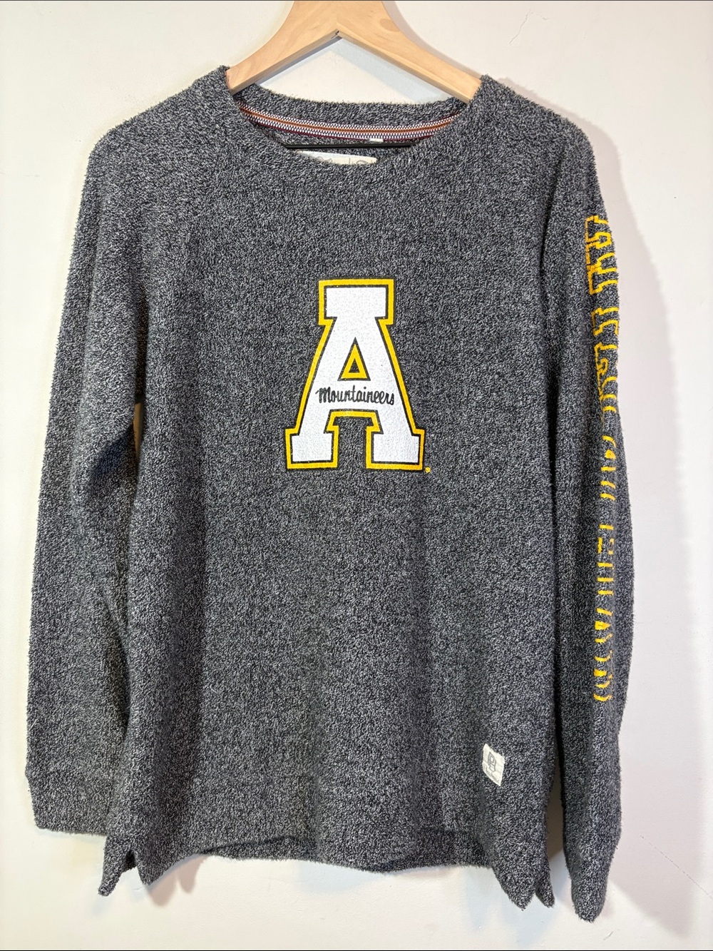 Pressbox Appalachian State Mountaineers Comfy Marbled Terry Crewneck Pullover M